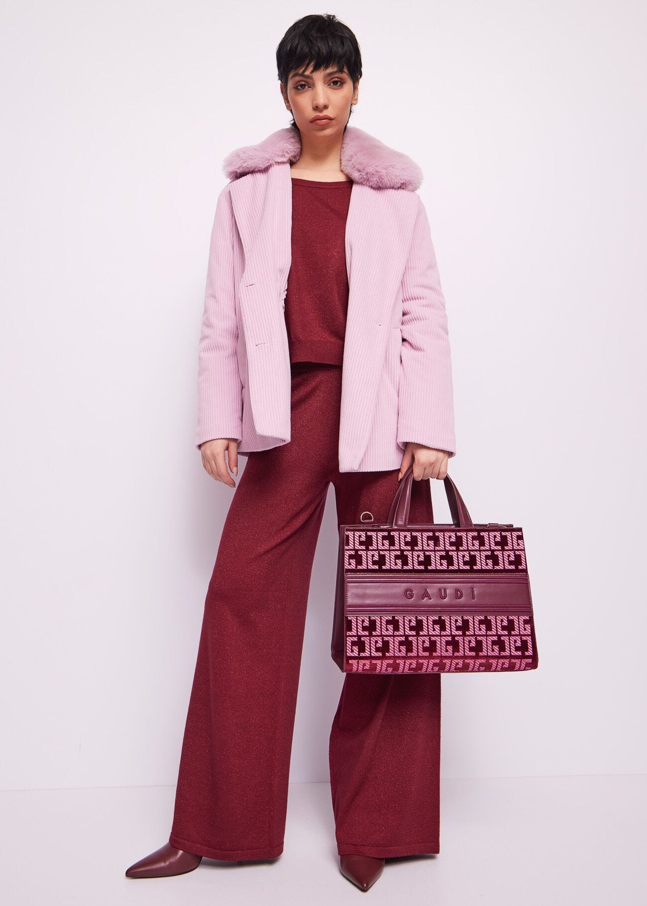 Lurex knit trousers