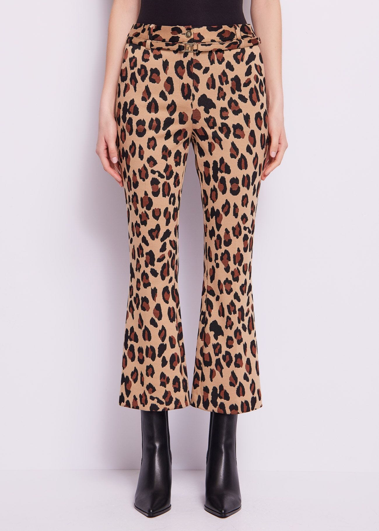 Animalprint jacquard trousers