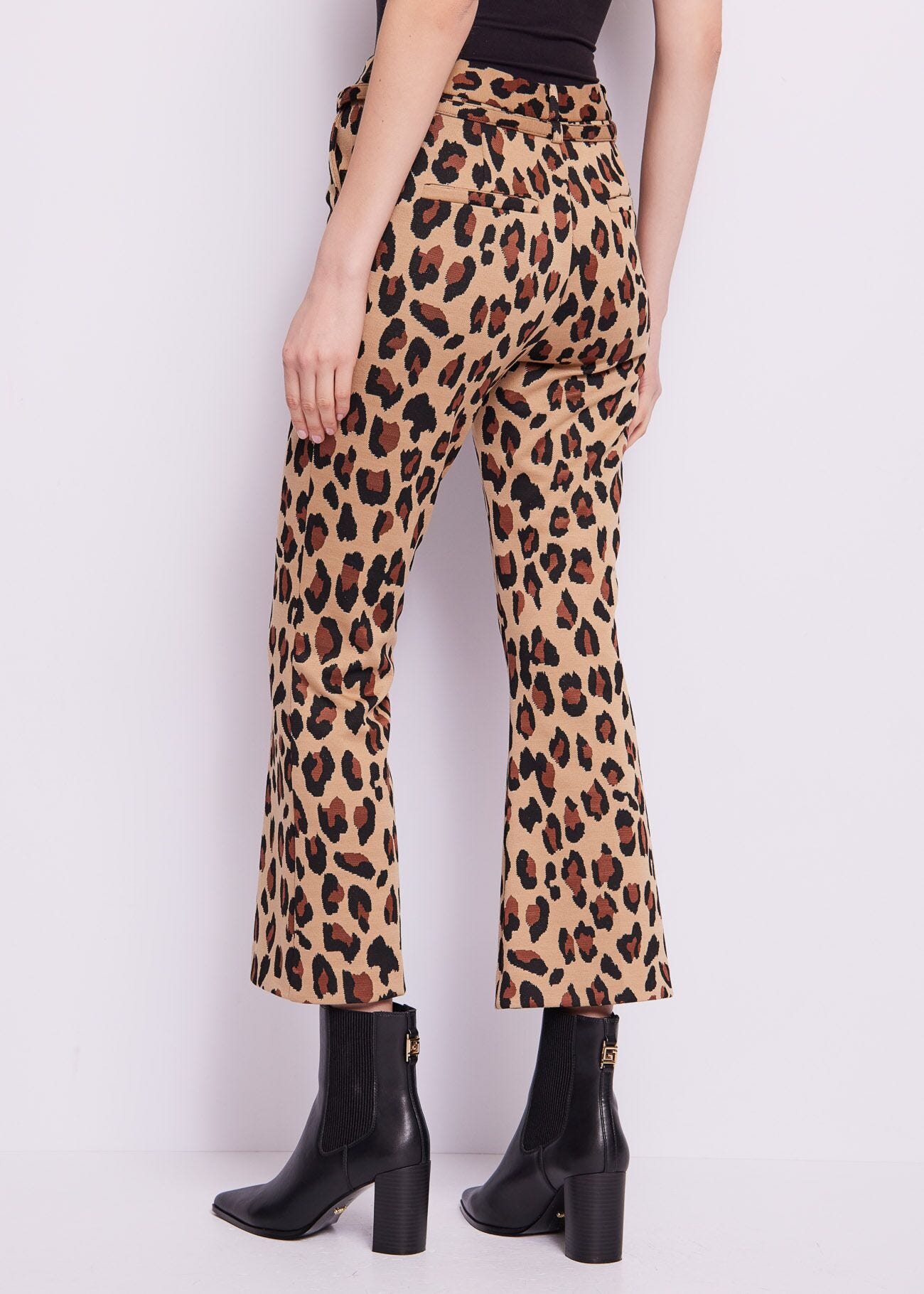 Animalprint jacquard trousers