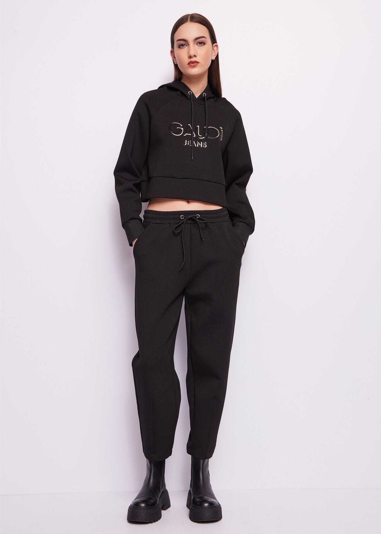 Black scuba trousers