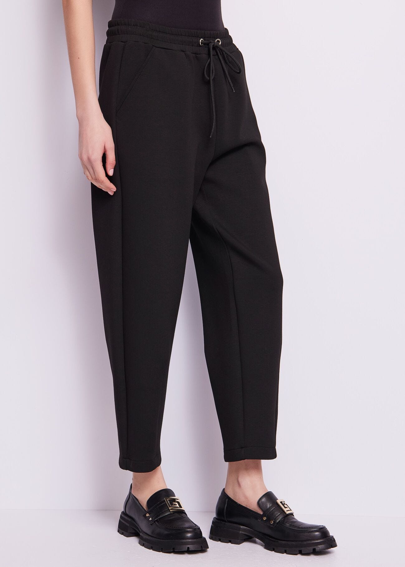 Black scuba trousers
