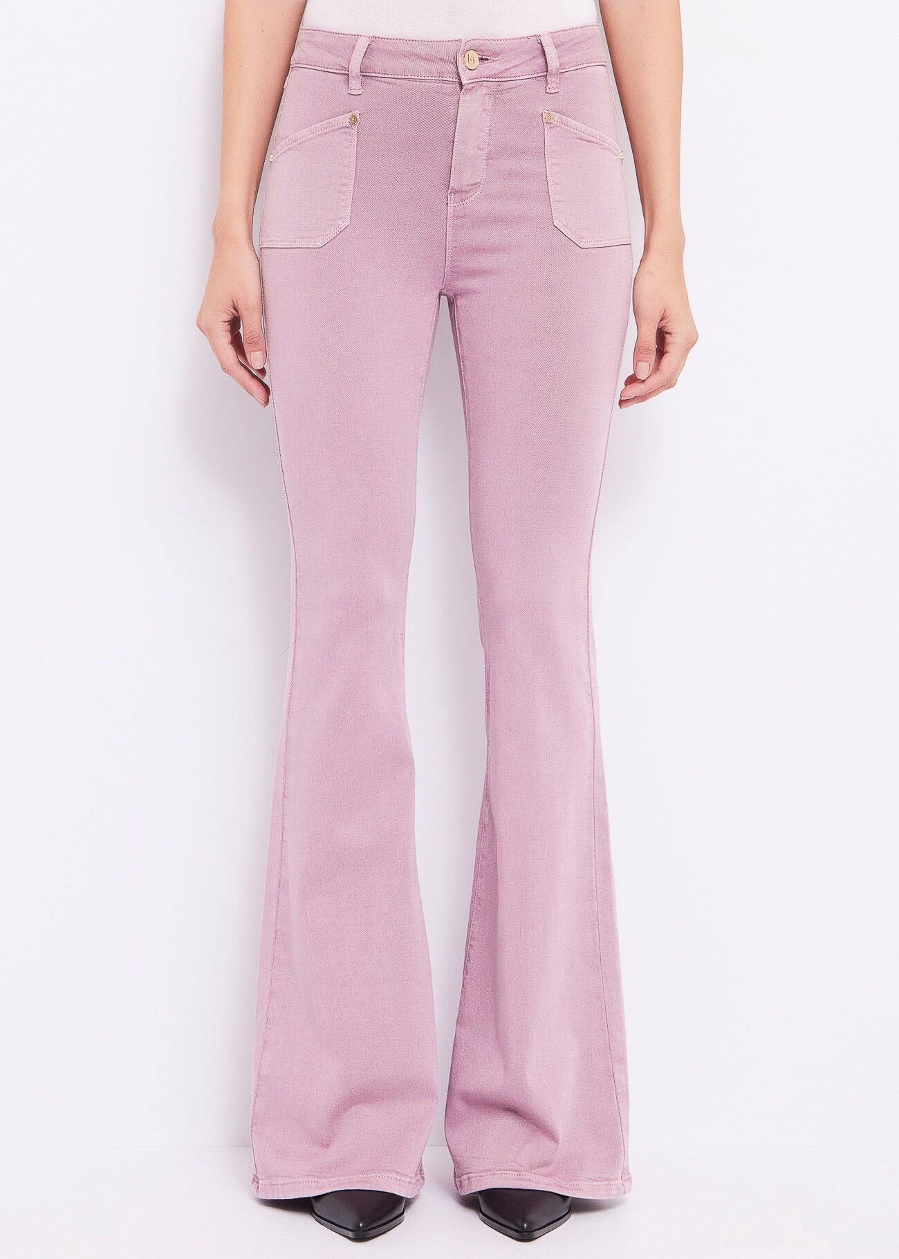 Cottonblend flared trousers