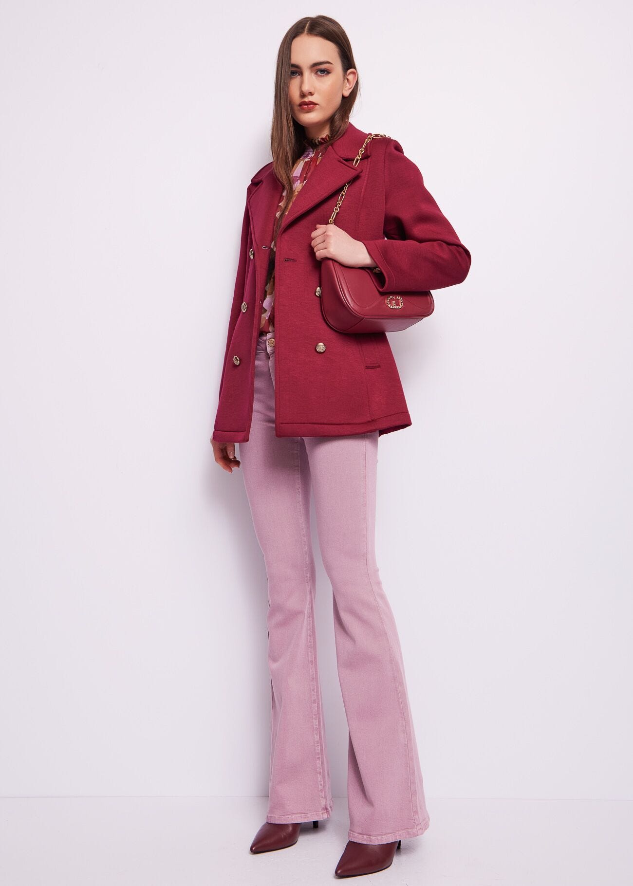 Cottonblend flared trousers