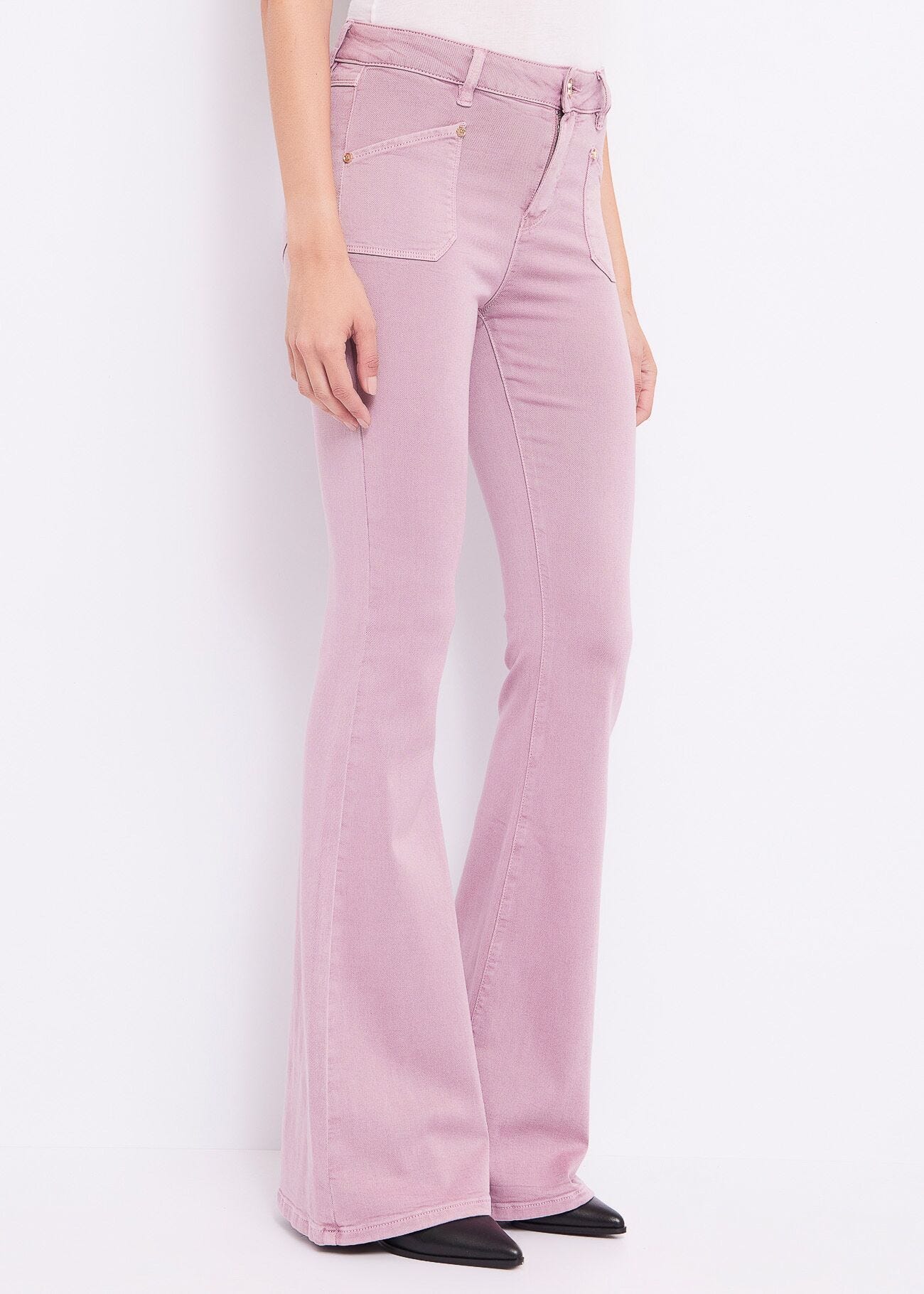 Cottonblend flared trousers