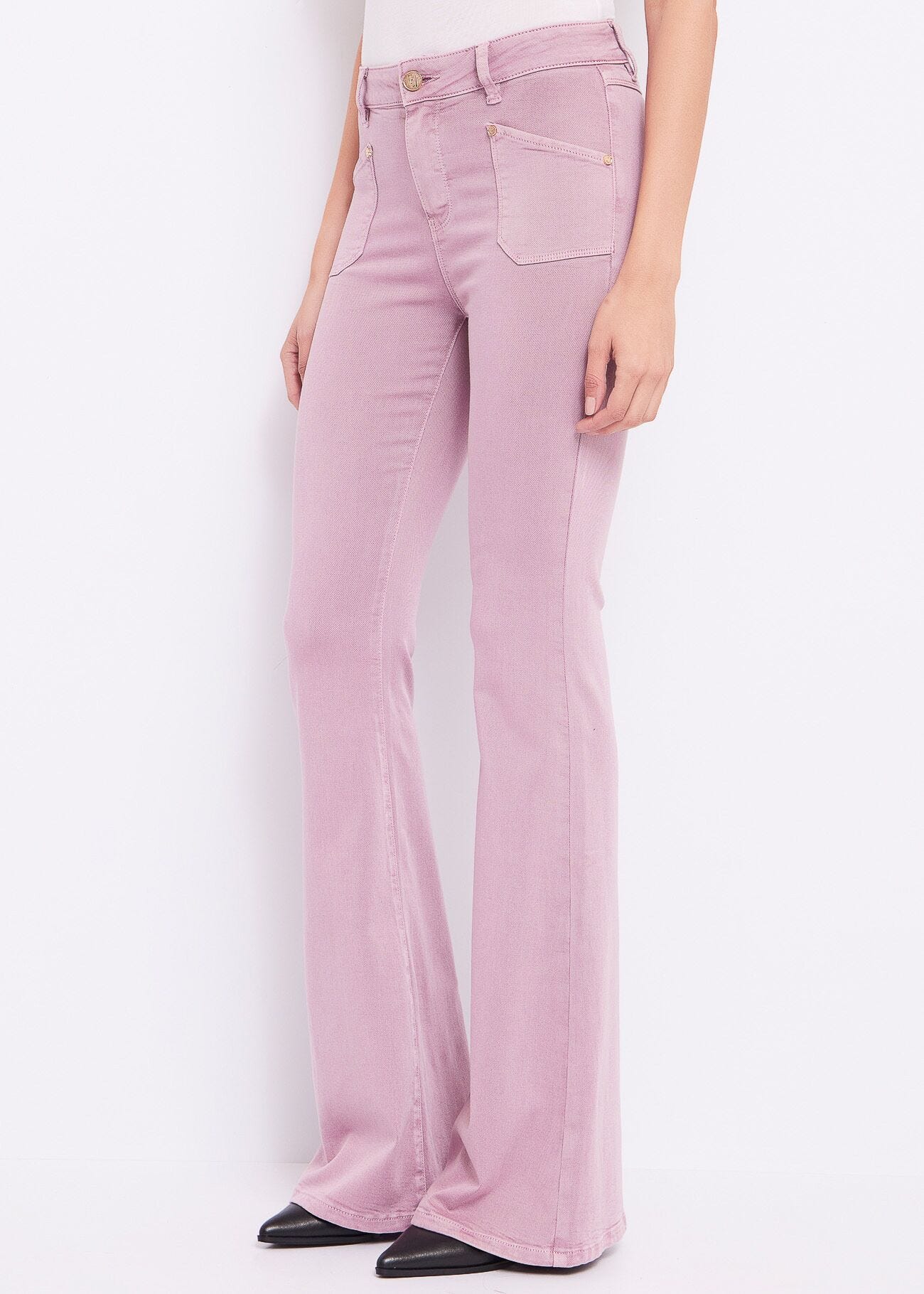 Cottonblend flared trousers