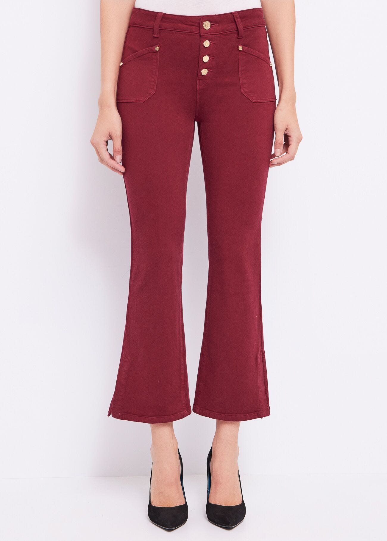 Cottonblend flared trousers