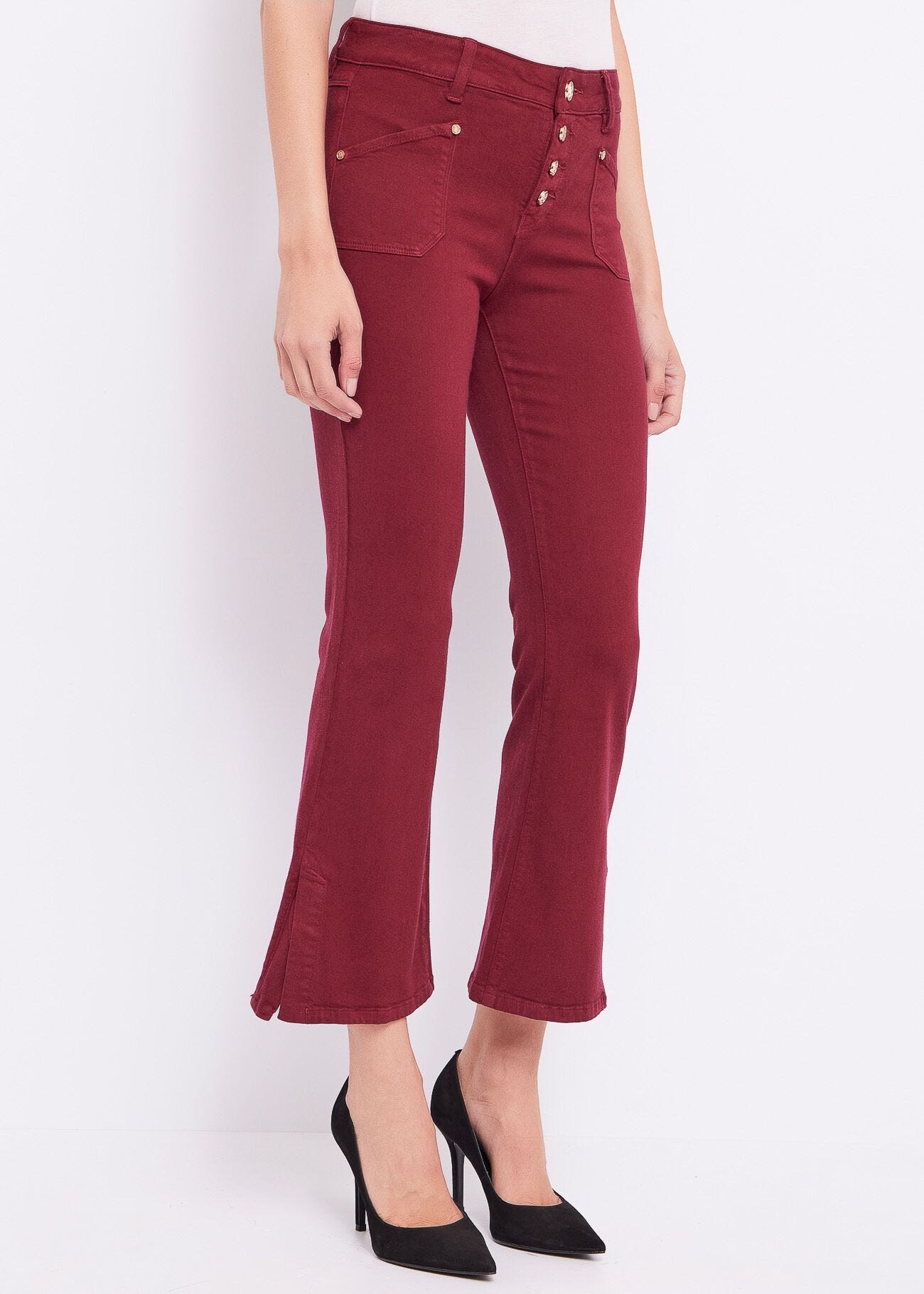 Cottonblend flared trousers