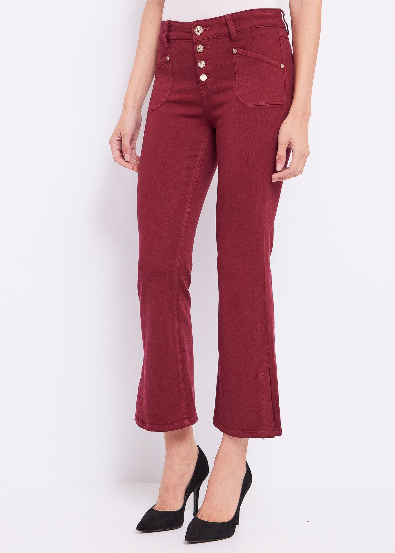 Cottonblend flared trousers
