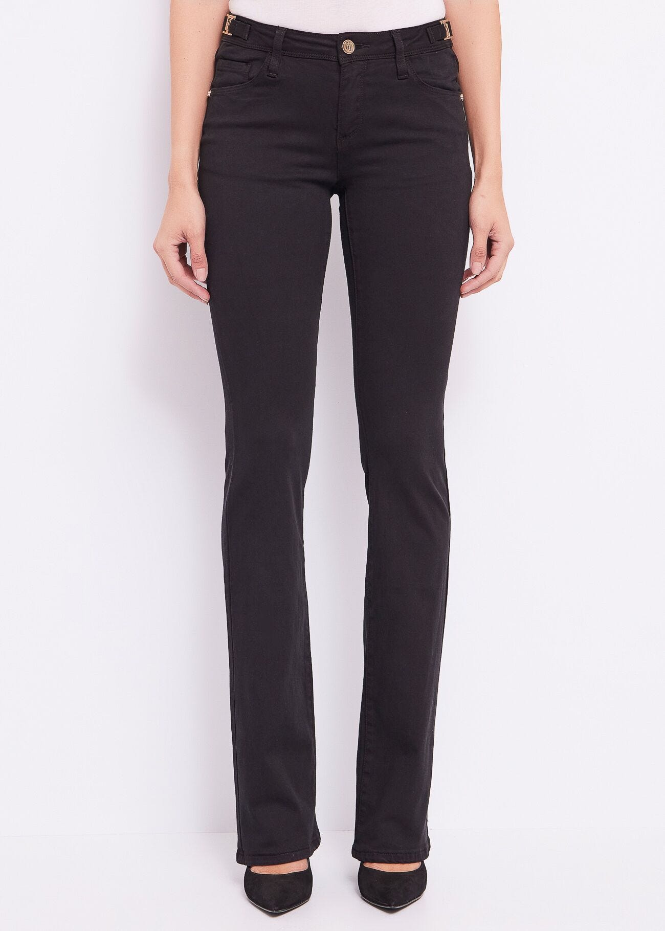 Bootcut cottonblend trousers