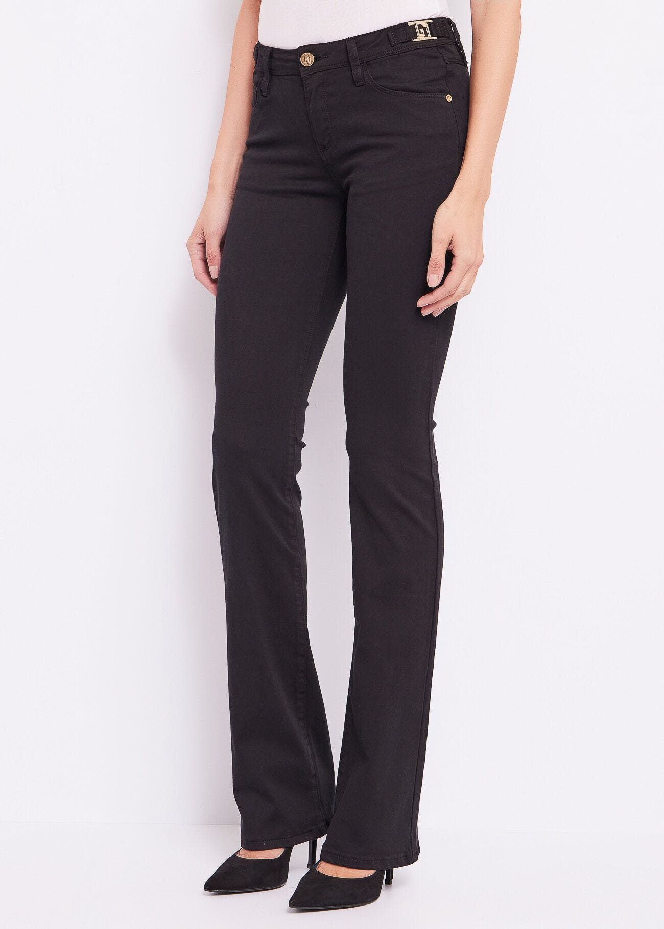 Bootcut cottonblend trousers