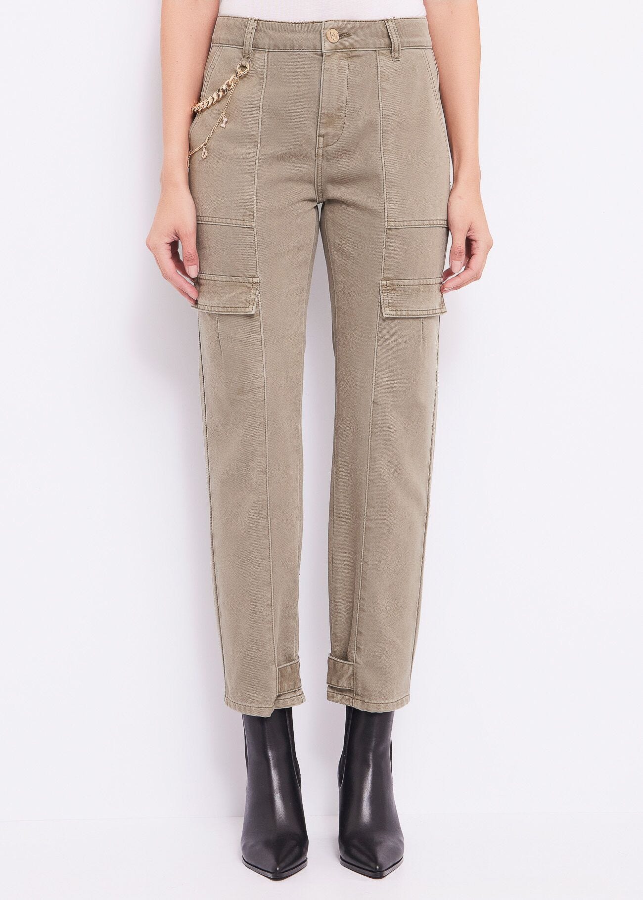 Pantaloni cargo slim in cotone