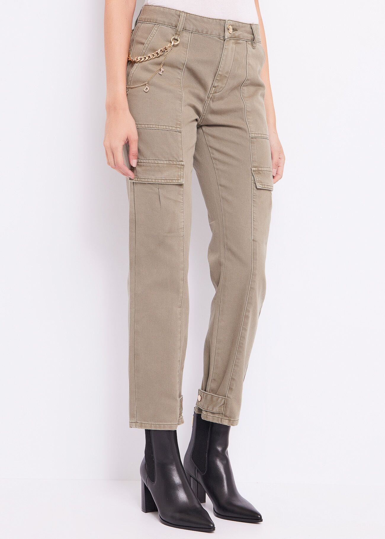 Pantaloni cargo slim in cotone