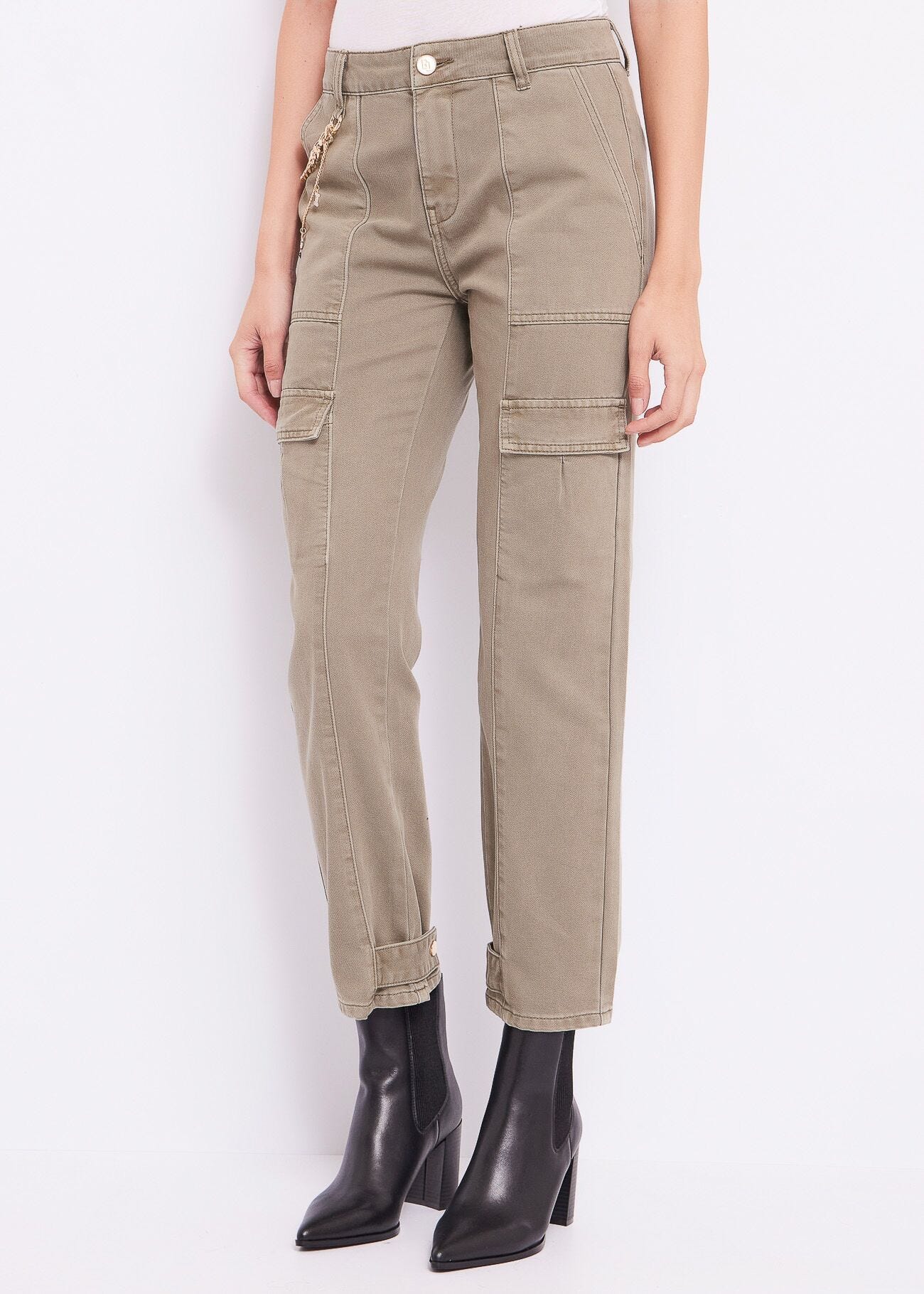 Pantaloni cargo slim in cotone