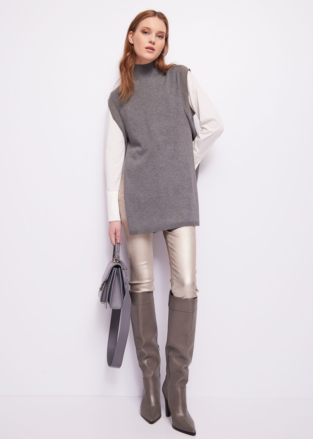 Pantaloni skinny laminati