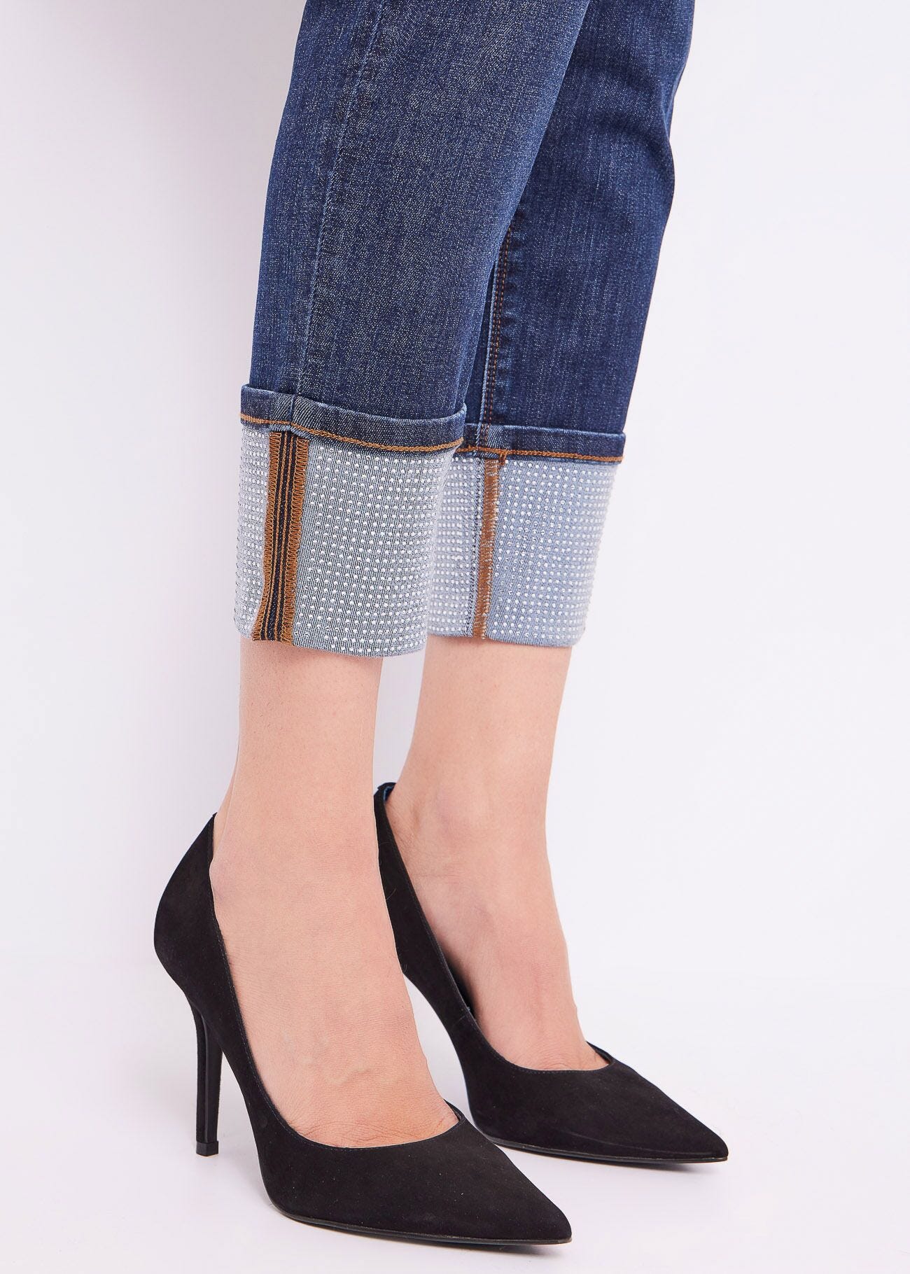 Jean skinny à revers