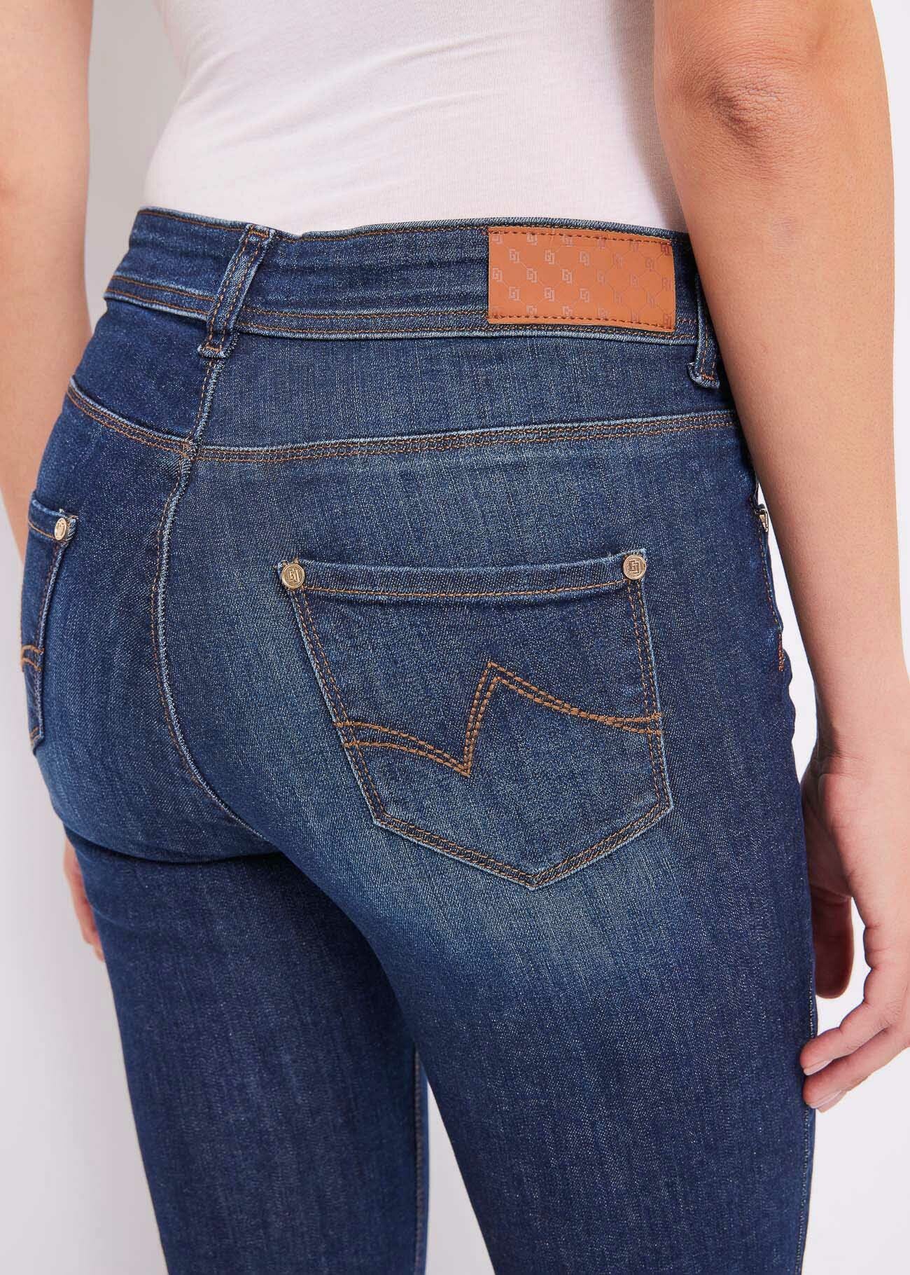 Jean skinny en coton effet usé