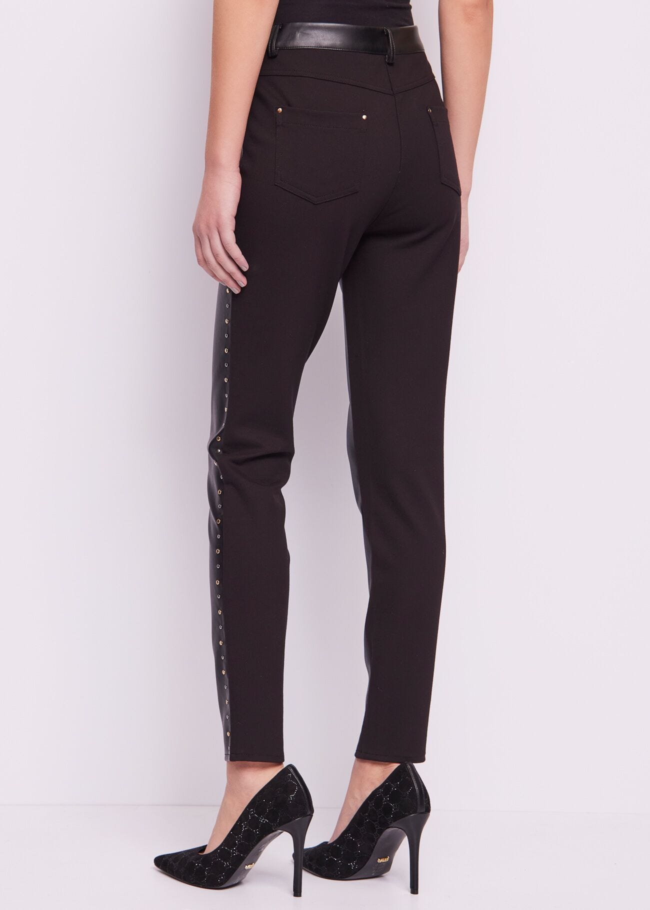 Black stretch trousers