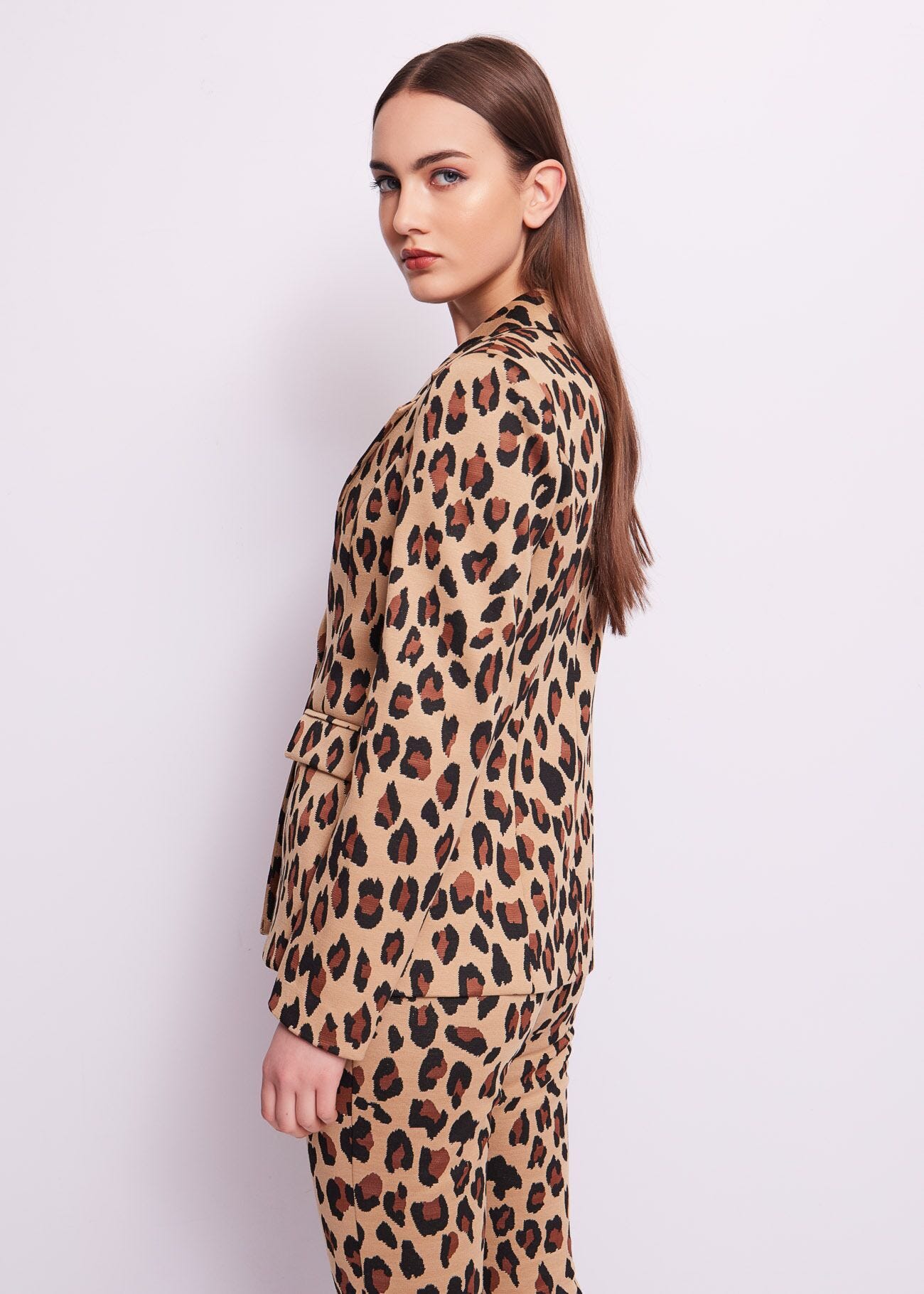 Blazer jacquard motif animalier