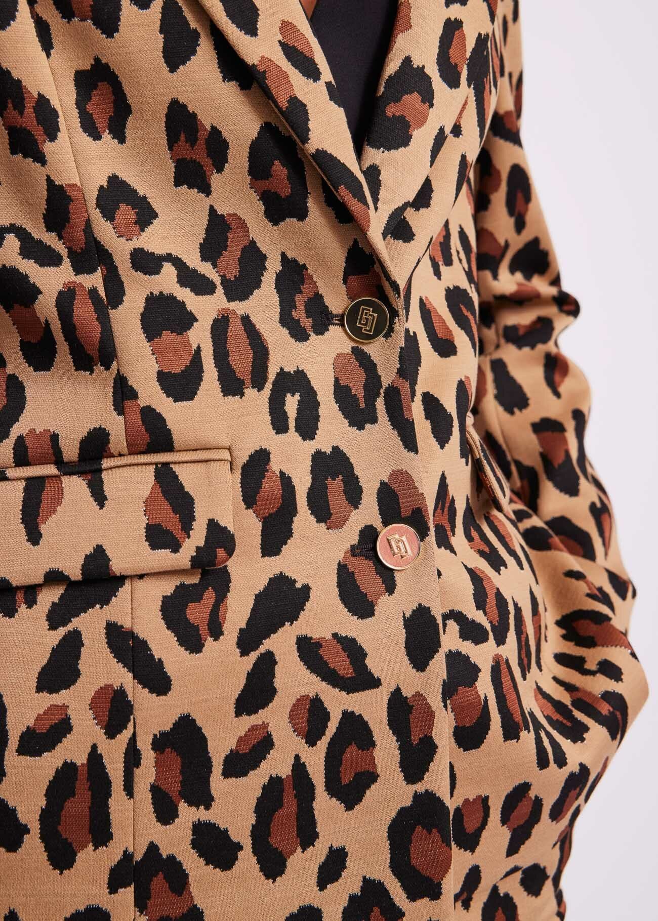 Blazer jacquard motif animalier