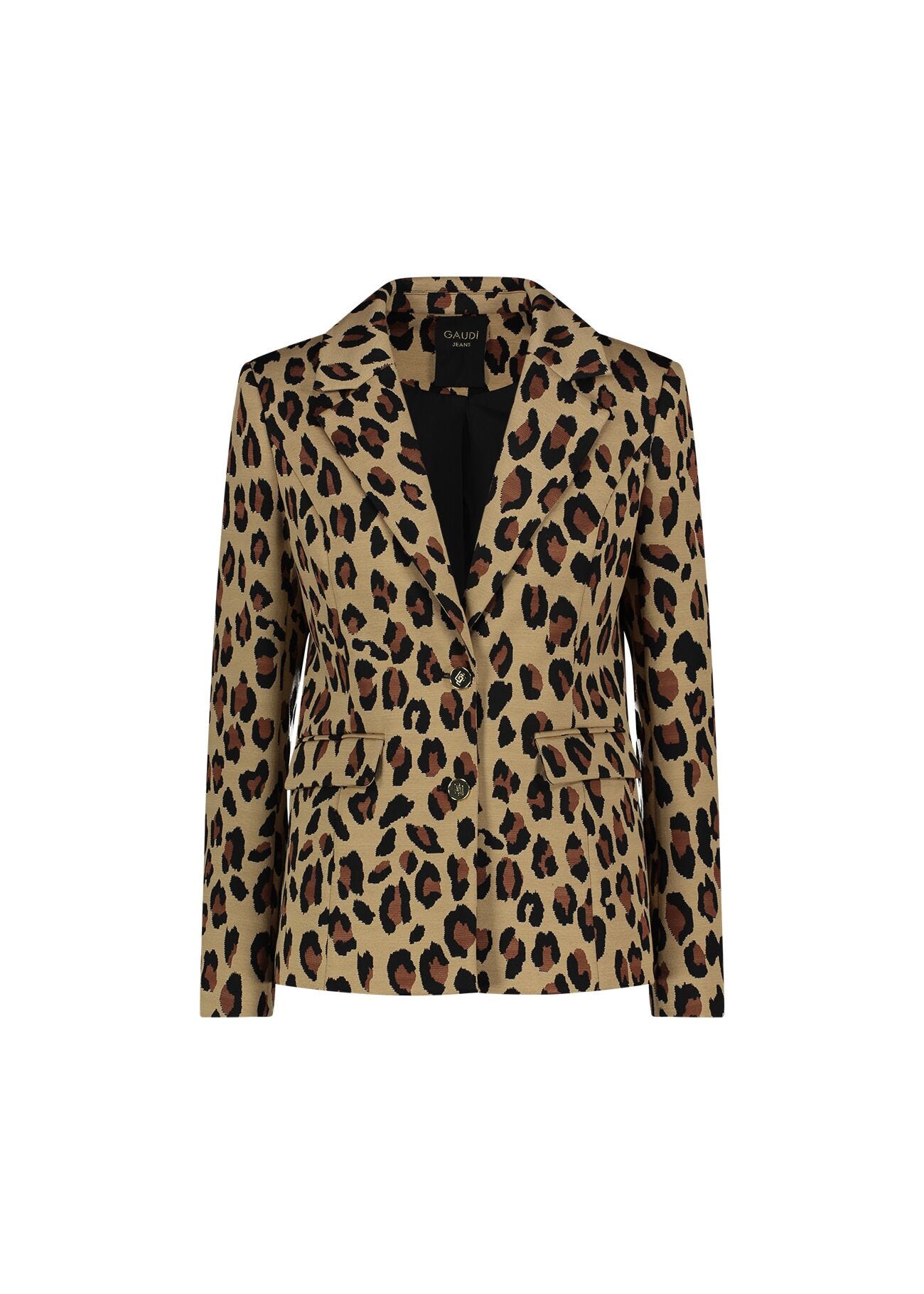 Blazer jacquard motif animalier
