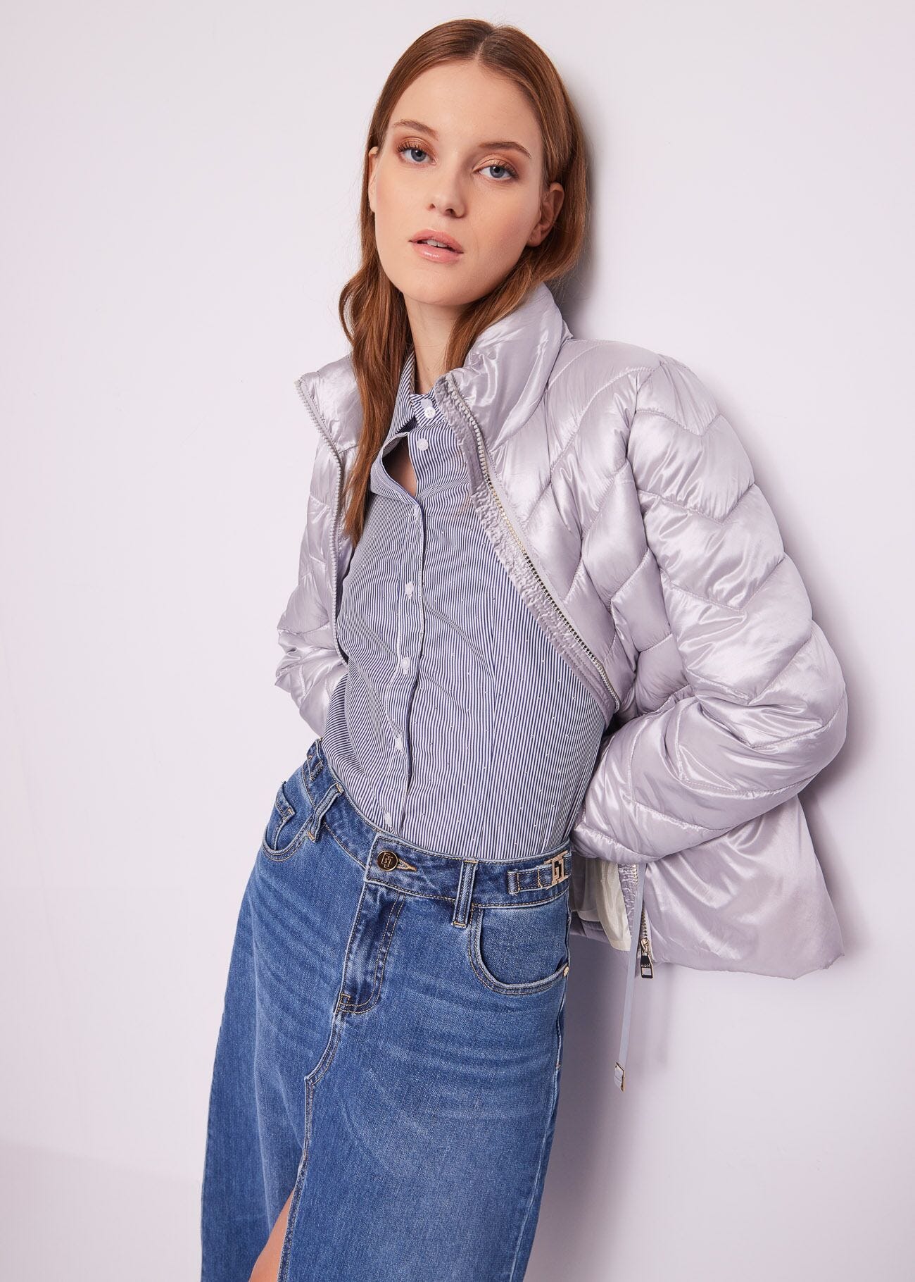 Doudoune en nylon léger brillant