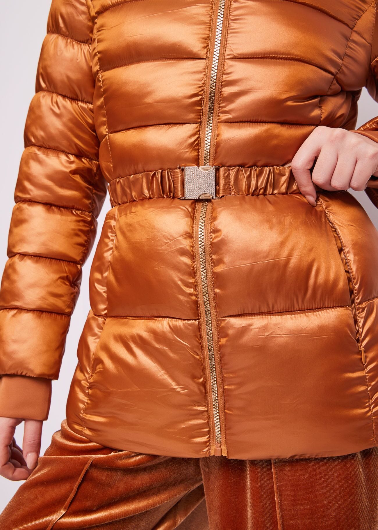 Doudoune marron en nylon