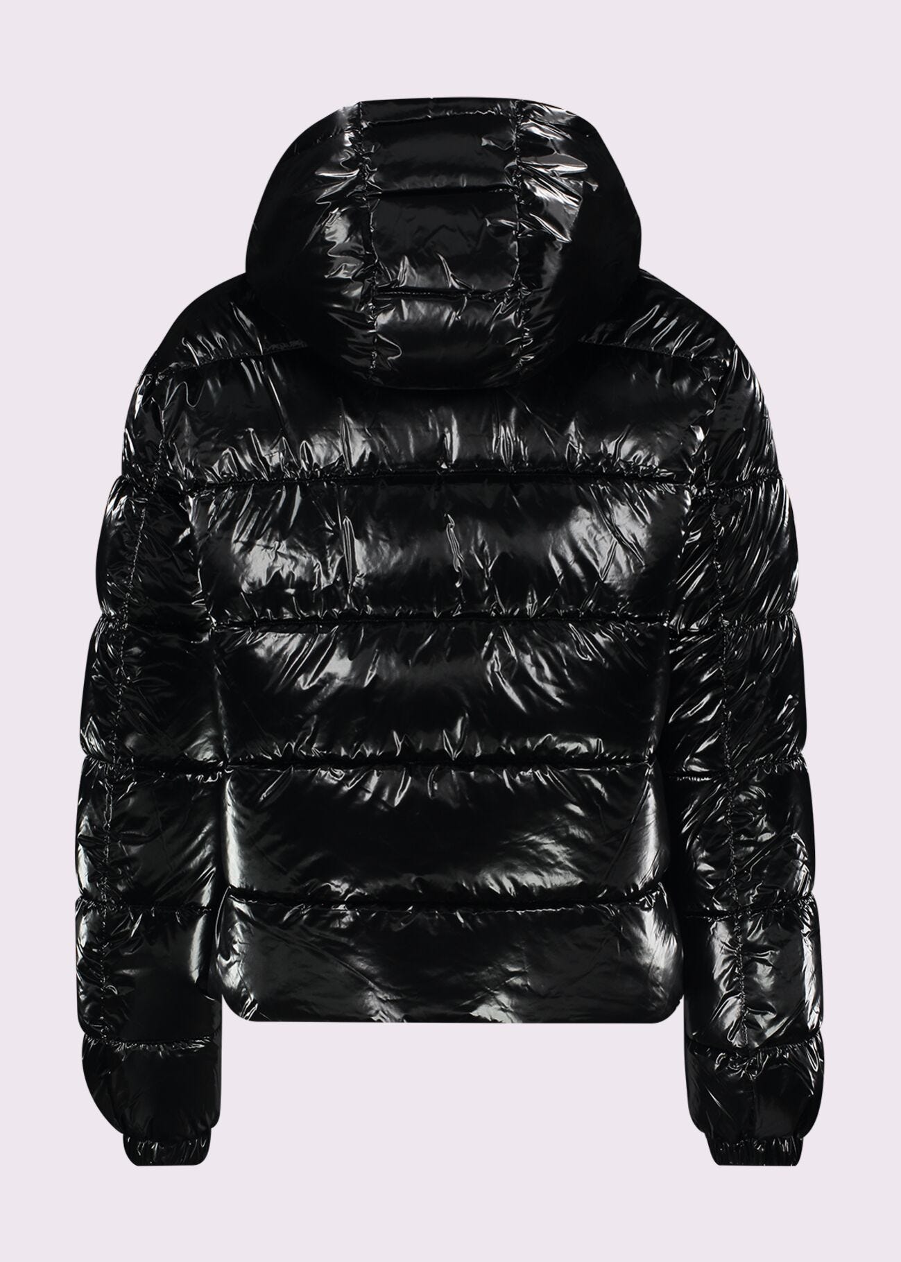 Black nylon down jacket