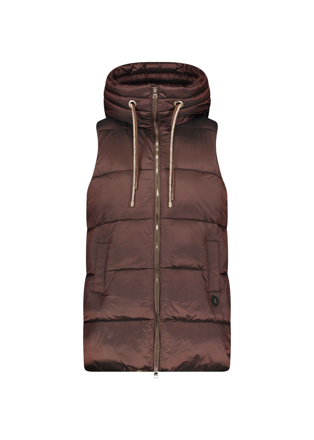 Brown nylon padded gilet