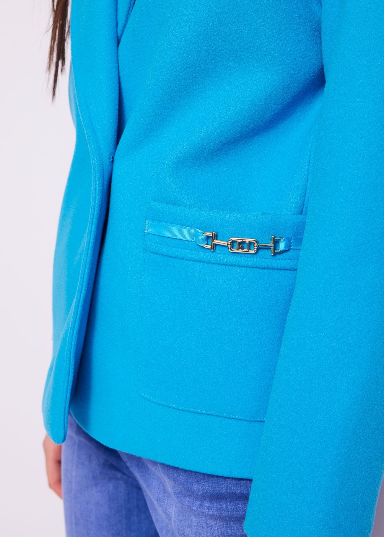 Cappotto corto blu