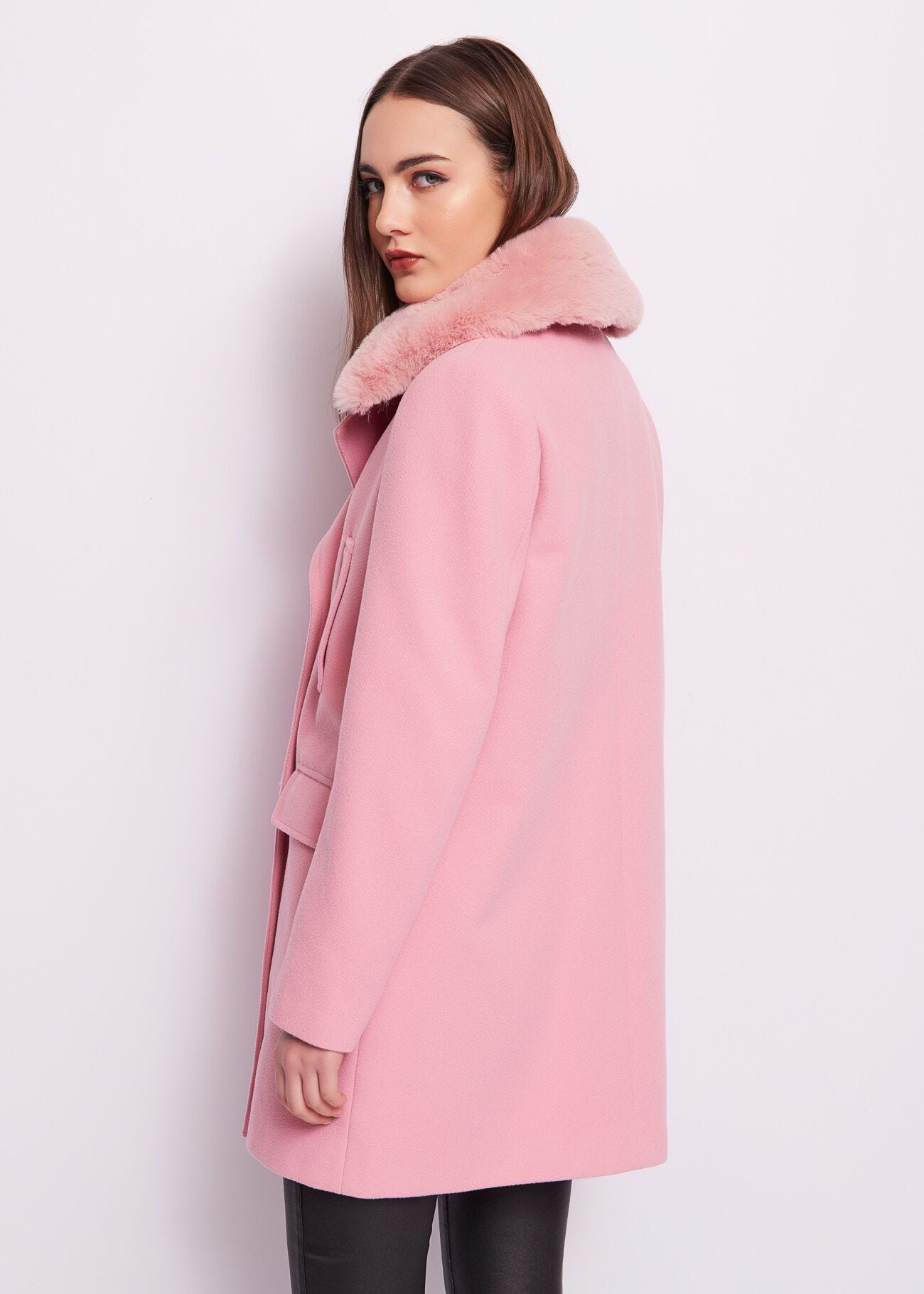 Pink doublebreasted coat