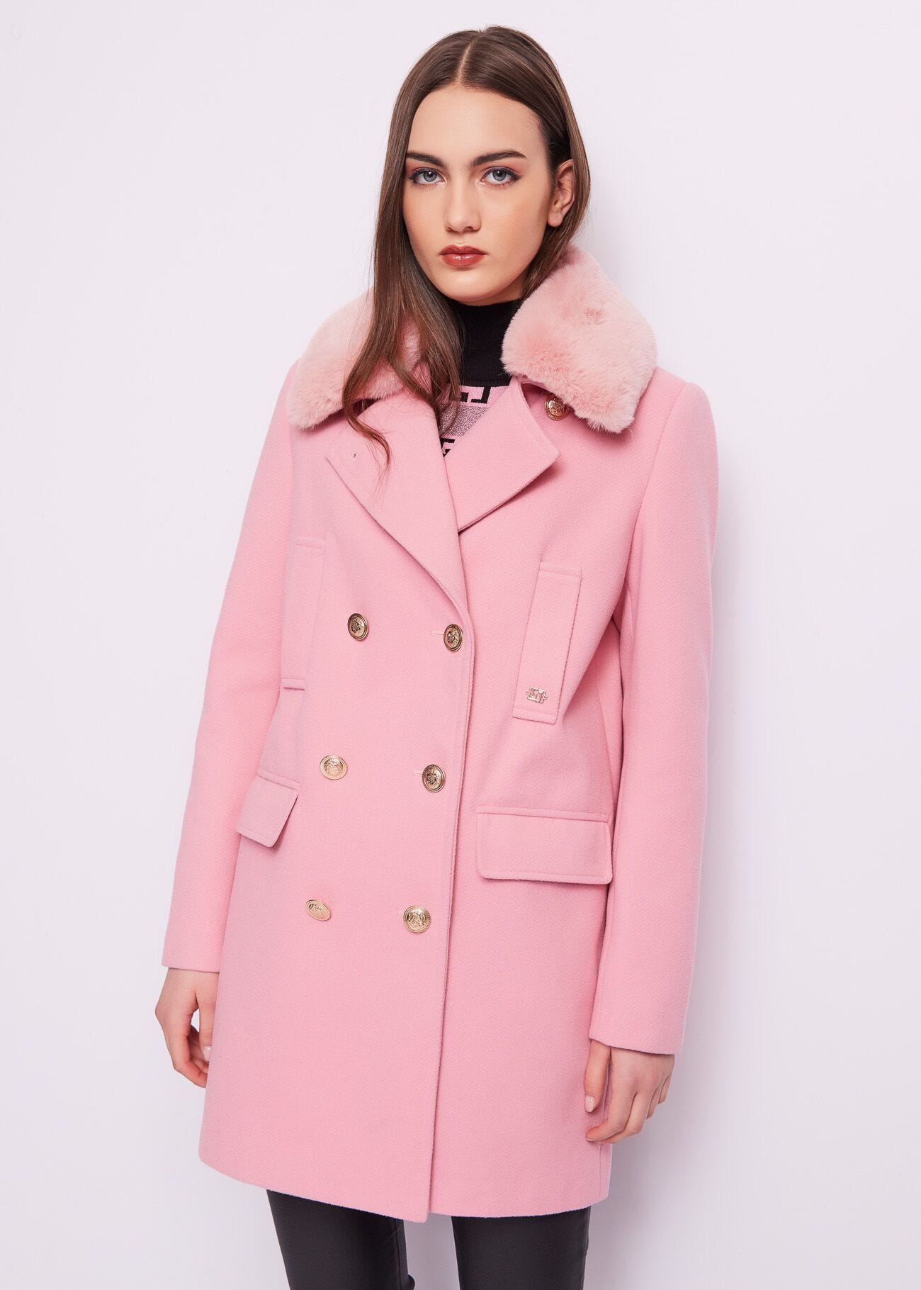Pink doublebreasted coat