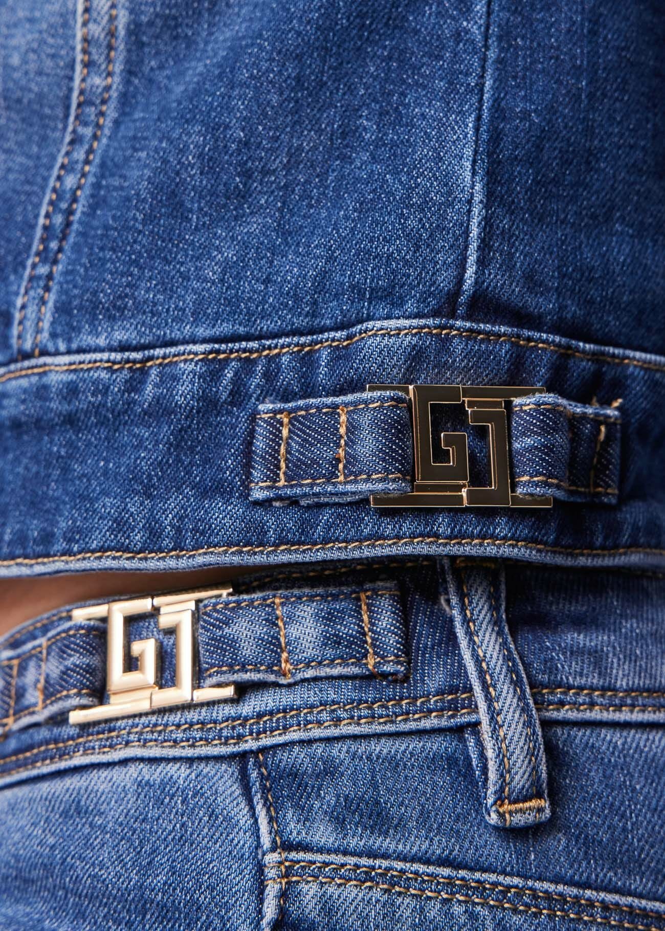 Chaqueta en dénim de algodón con cremallera