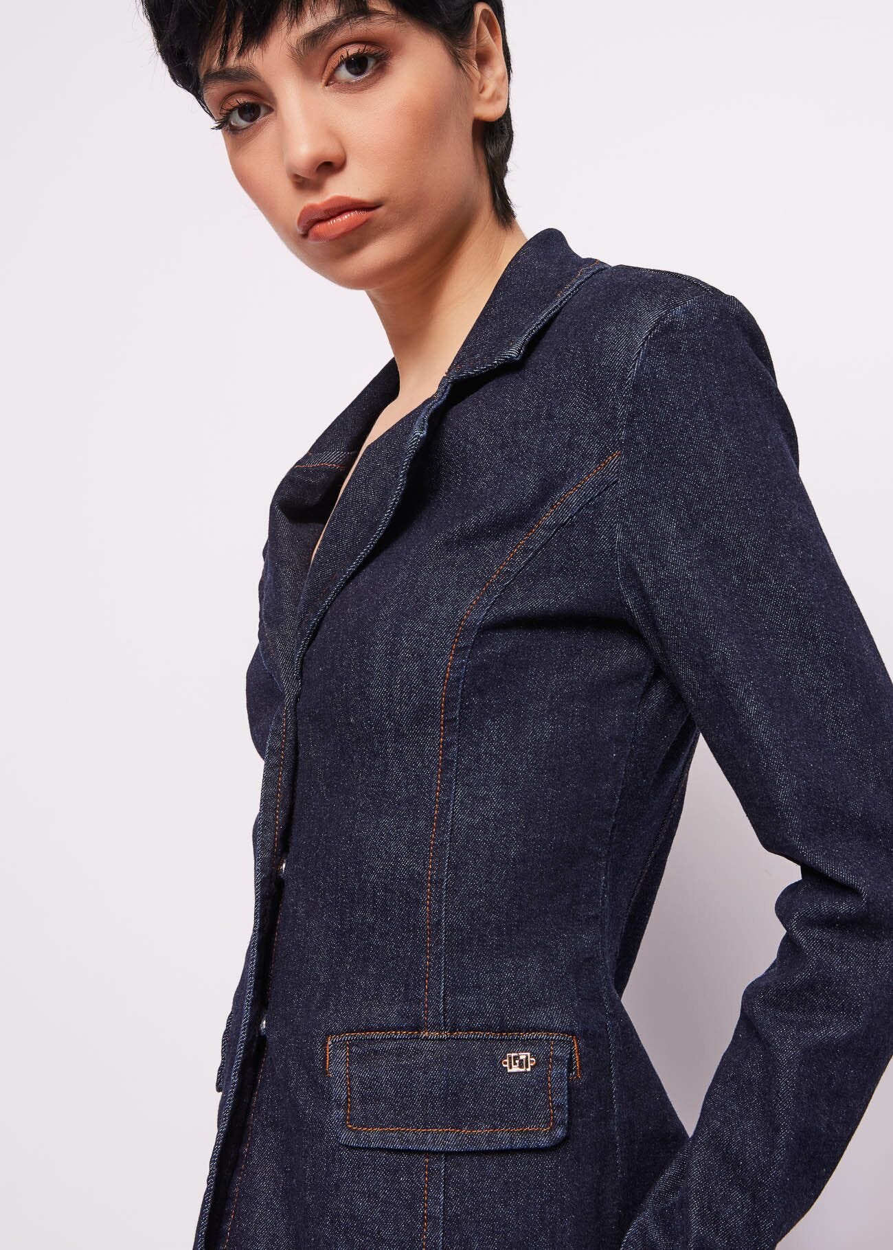 Blazer en denim de coton