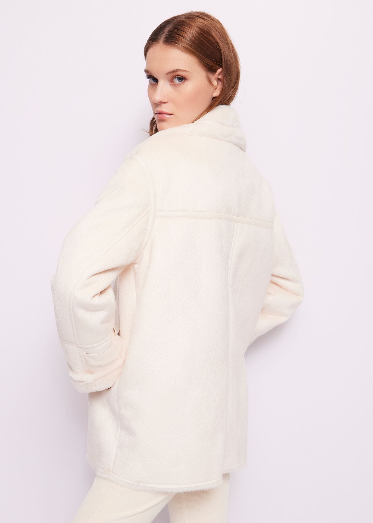 Cappotto in similpelle scomosciata