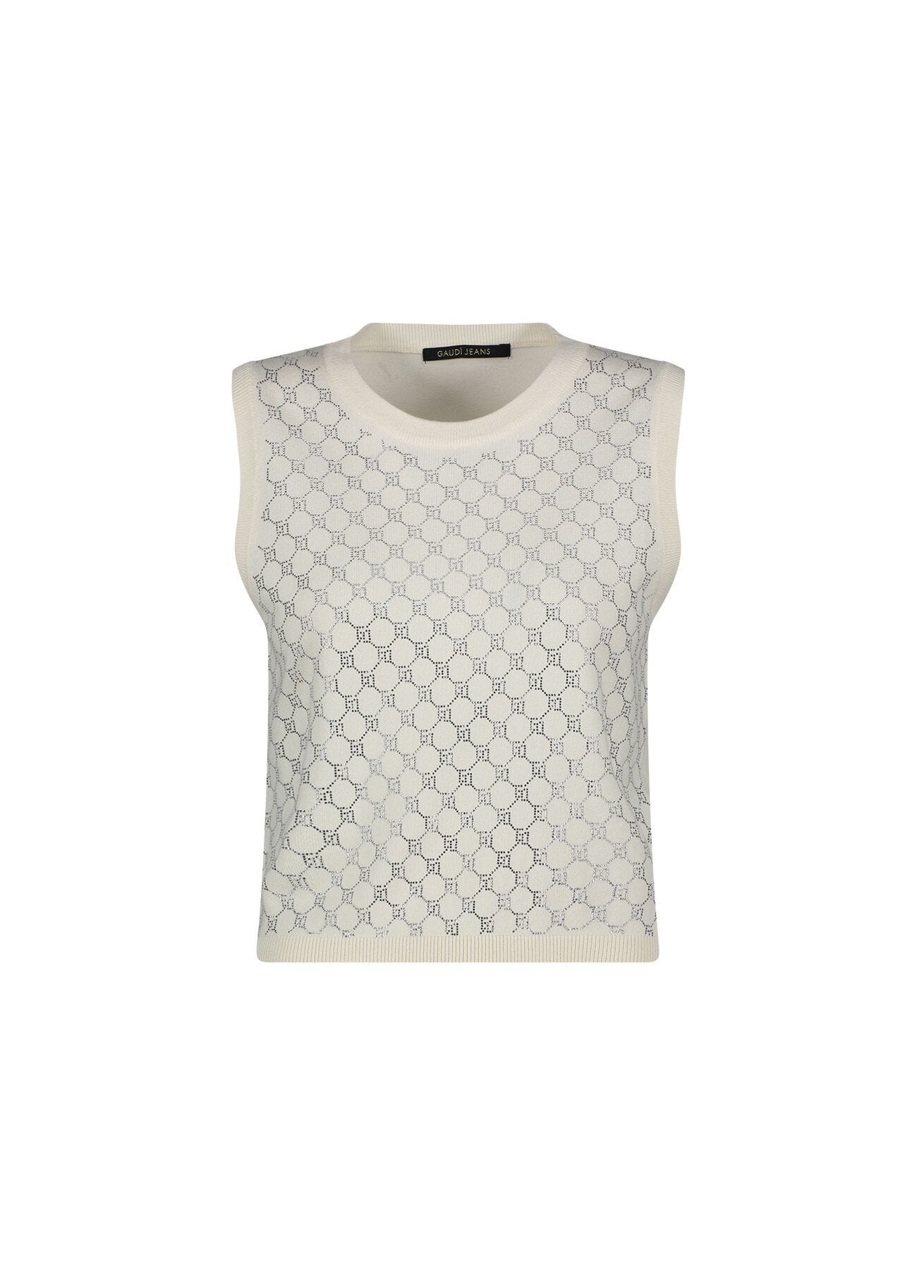 Gilet in maglia con logo e strass
