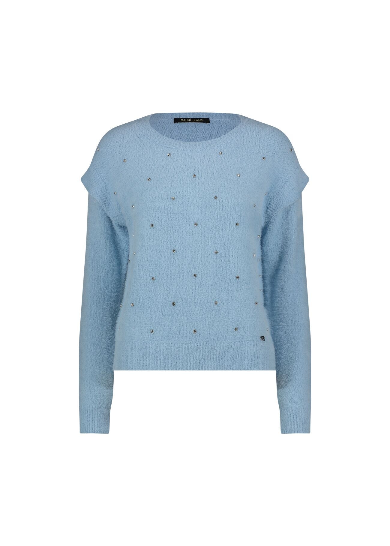 Light blue jumper with rhinestones