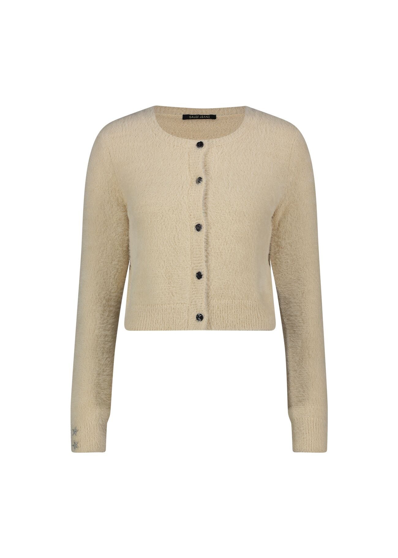 Beige knitted cardigan