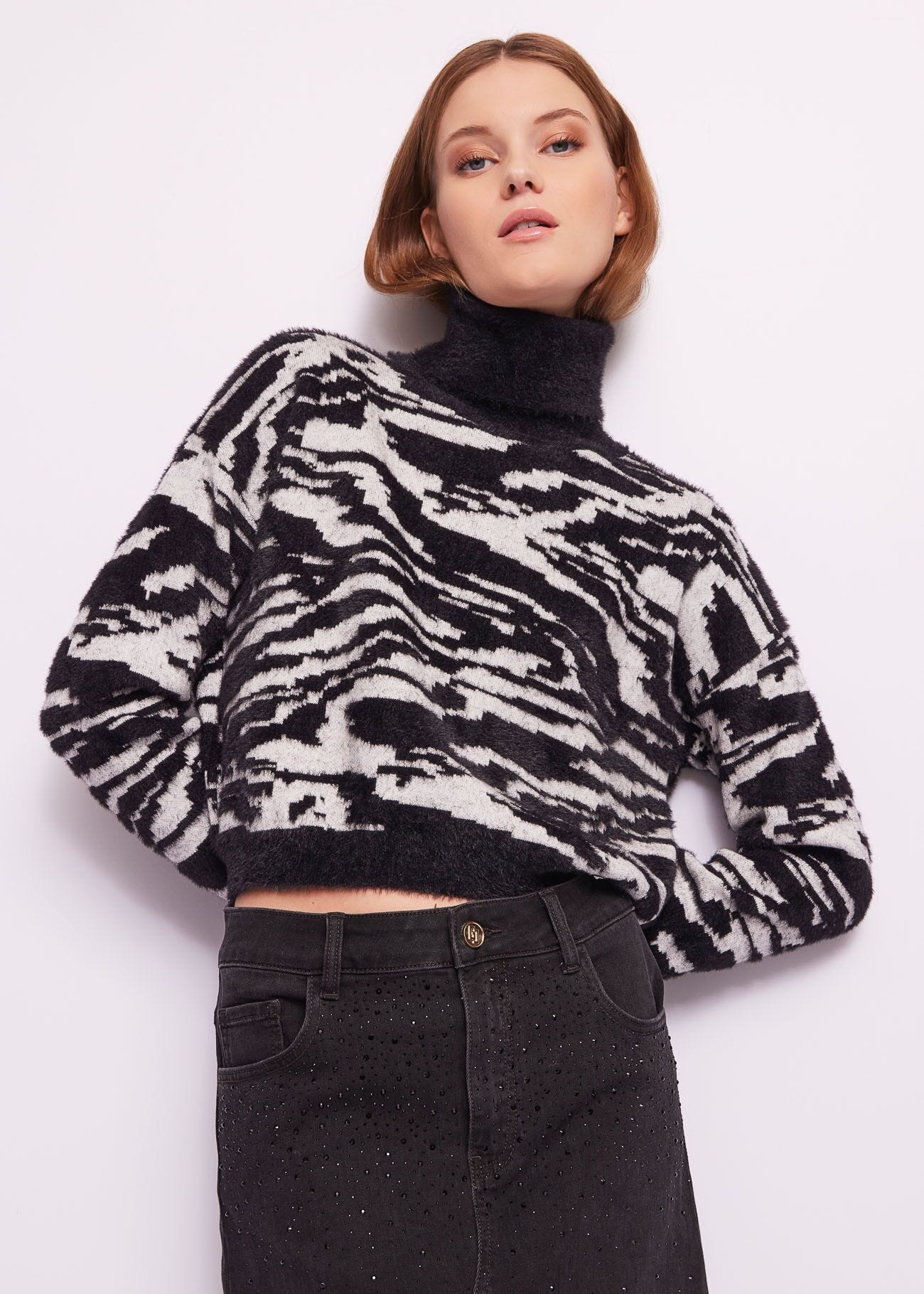 Maglia jacquard animalier