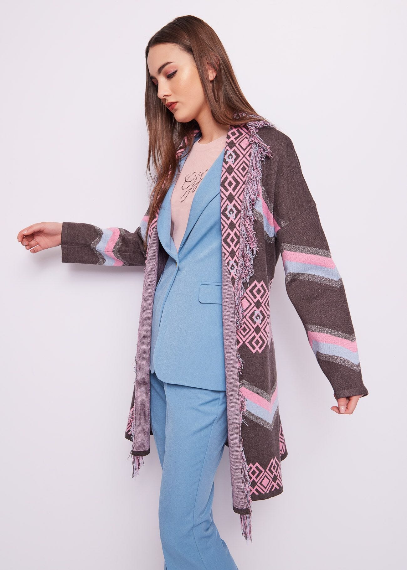 Cardigan in maglia jacquard
