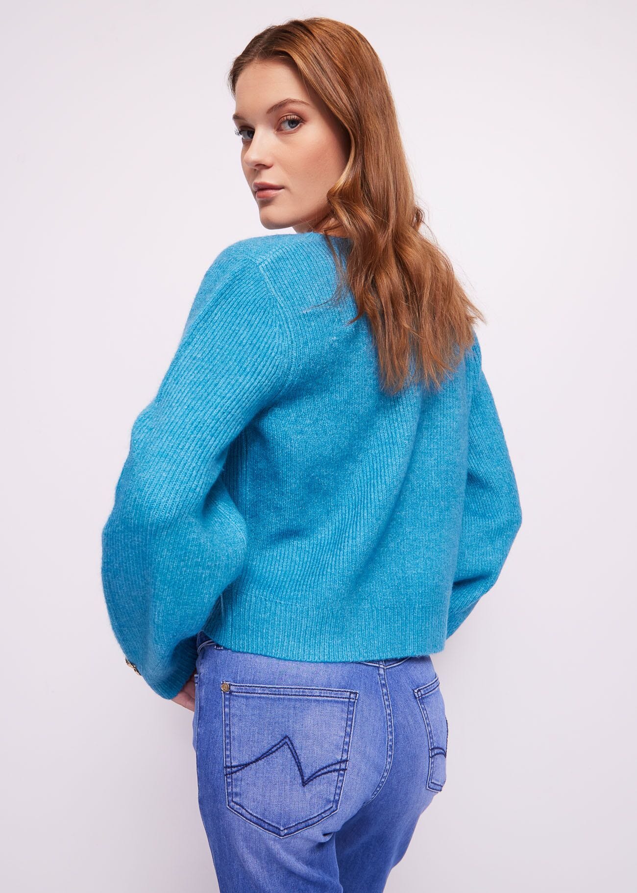 Blue crewneck jumper