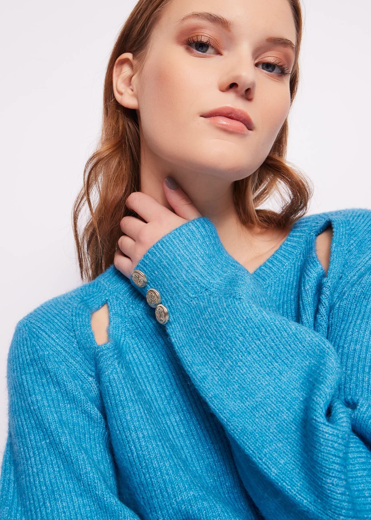 Blue crewneck jumper