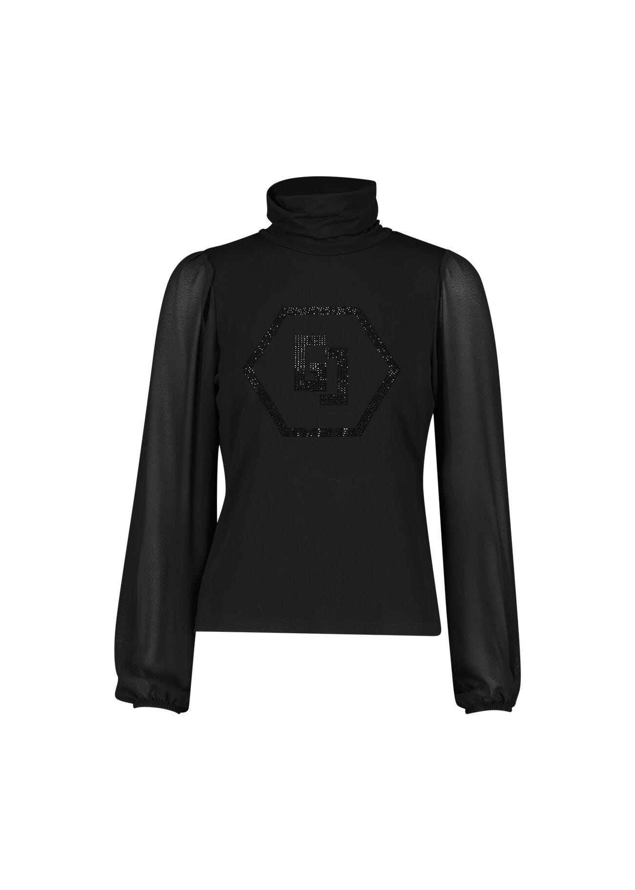 Black jersey tshirt with logo