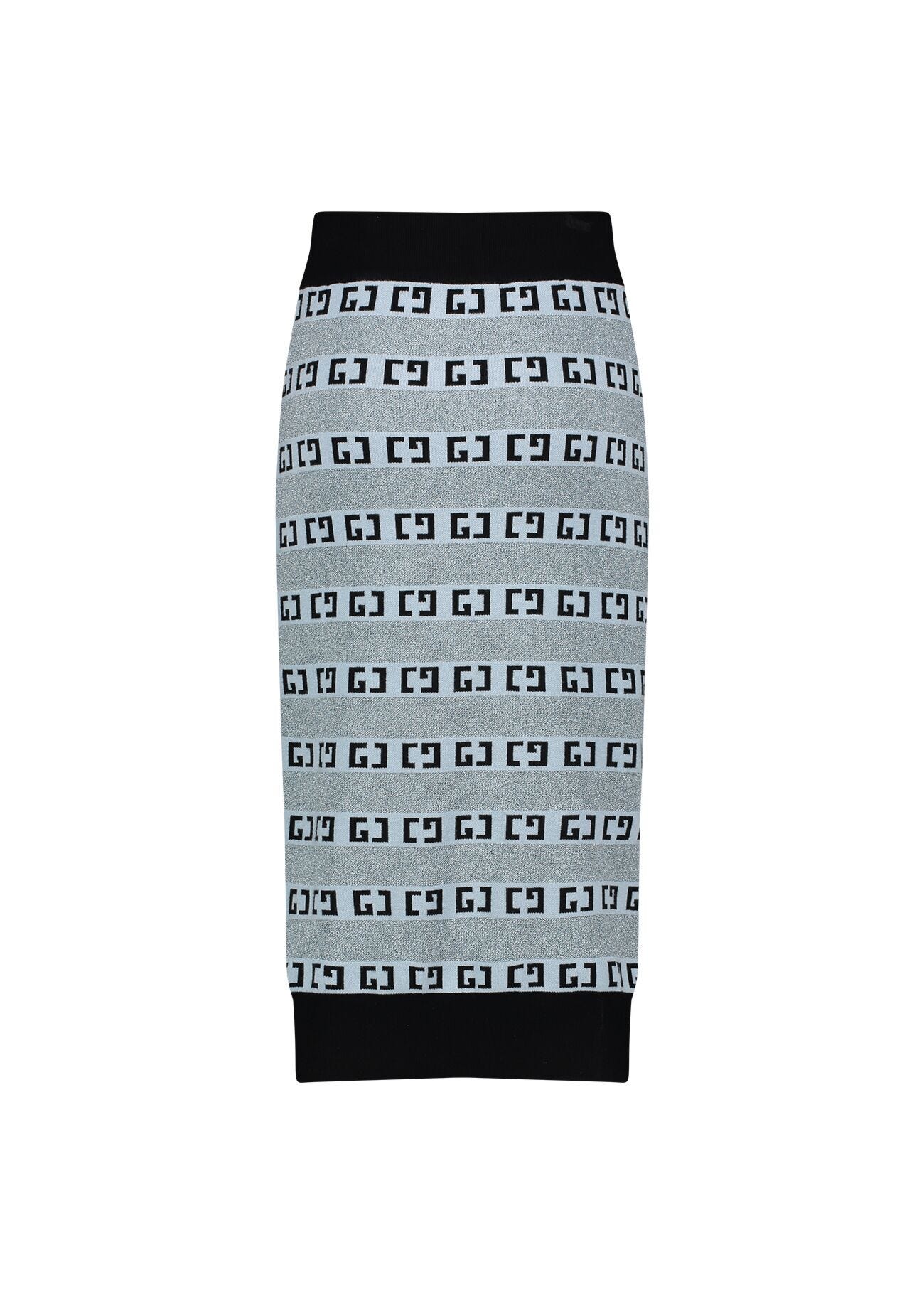 Light blue jacquard logo skirt