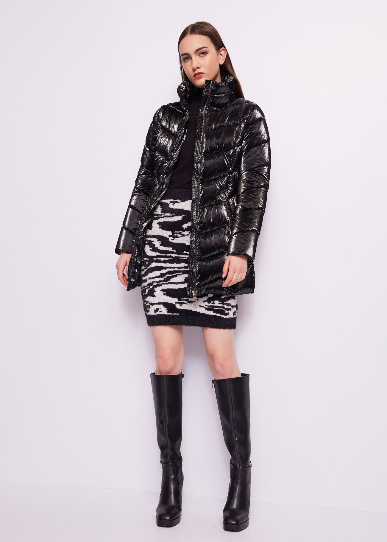 Jupe jacquard motif animalier