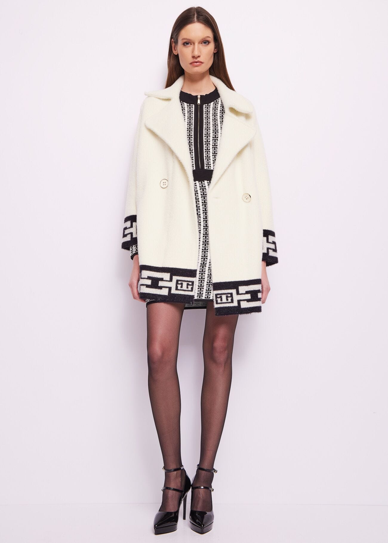 Robe en maille jacquard avec fermeture éclair