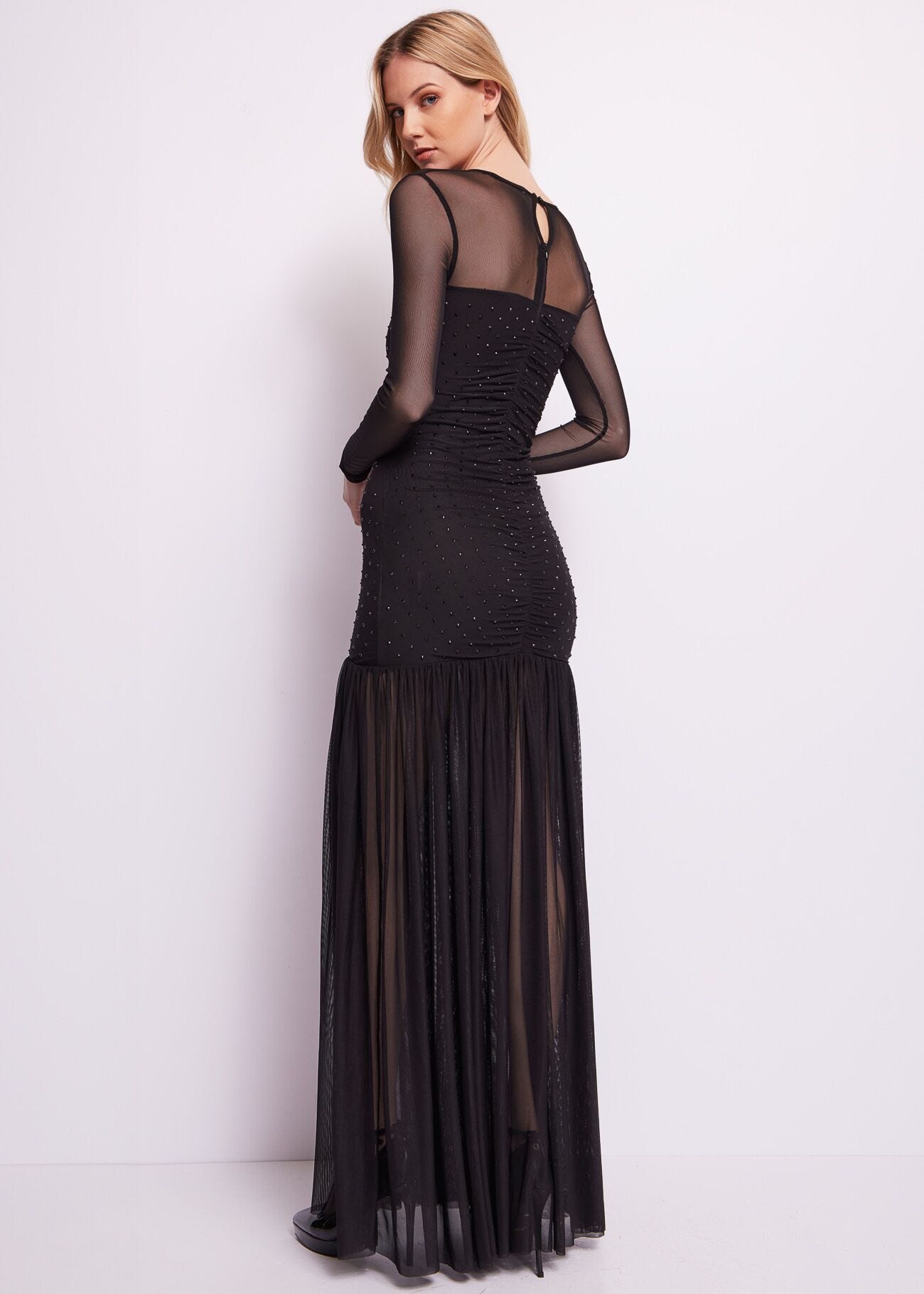 Vestito in tulle con strass