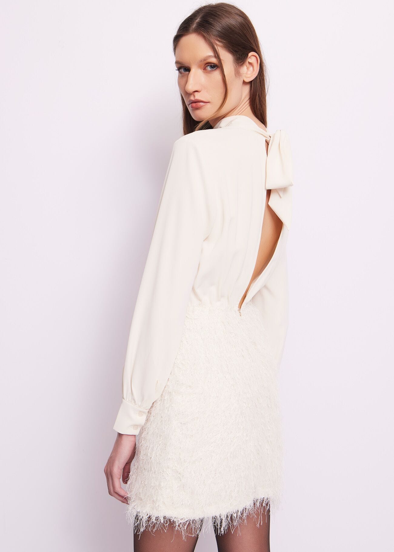 Mini abito bianco in georgette
