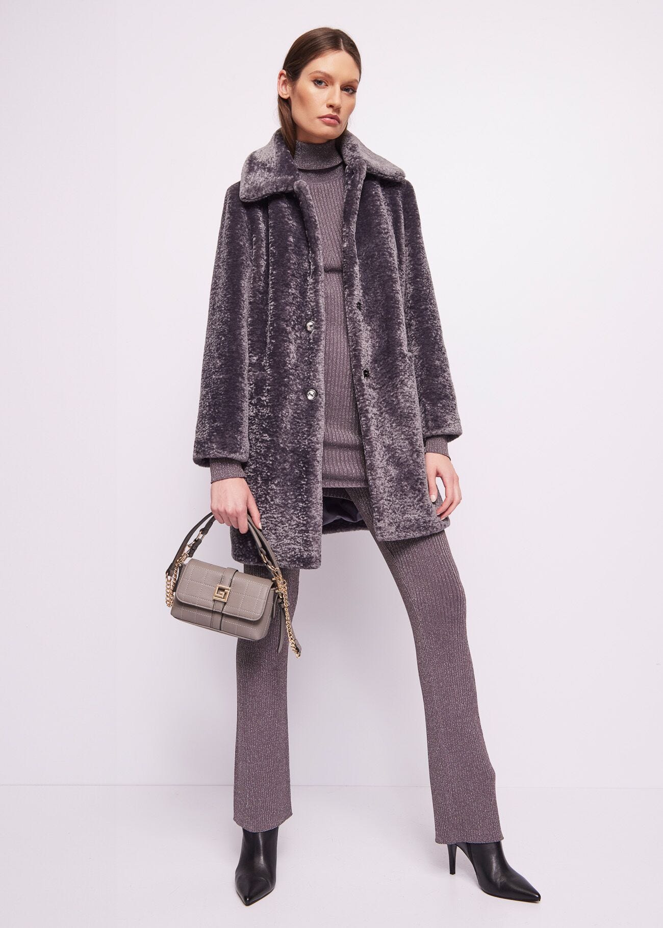 Lurex knit trousers