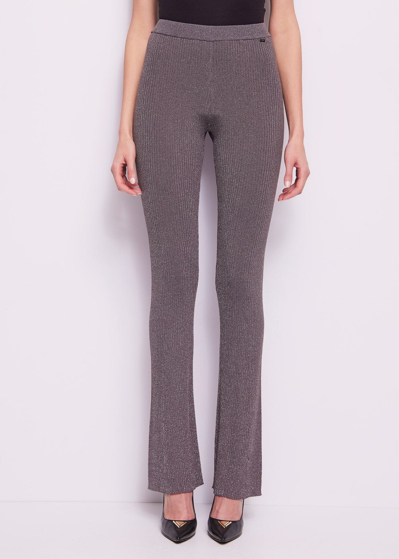 Lurex knit trousers