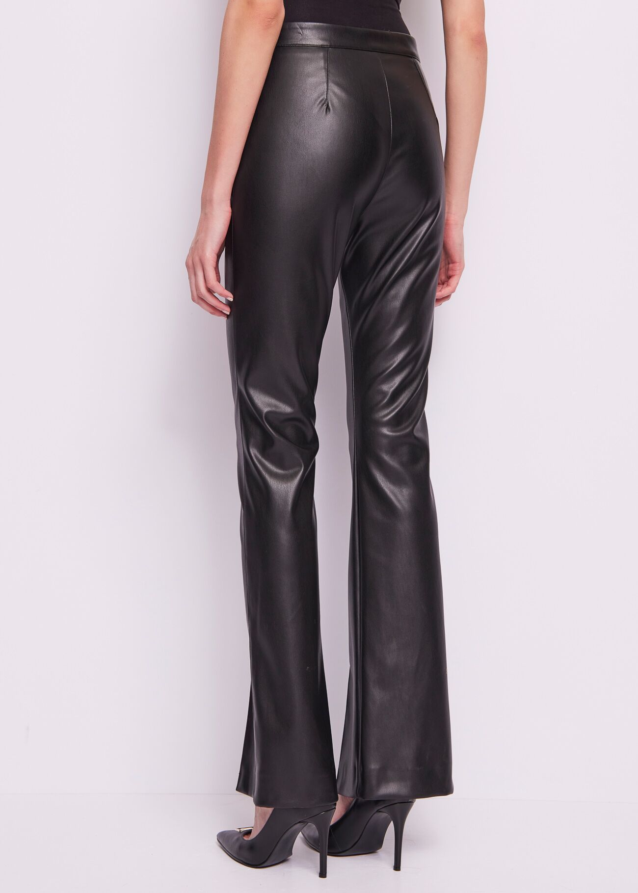 Black leatherette trousers